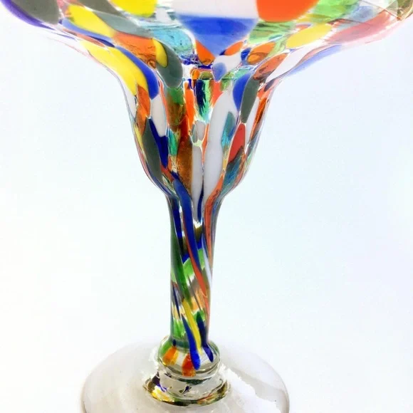 Mexican Handcrafted 14 OZ Magarita Glasses Set of 2 - Picture 3 of 4